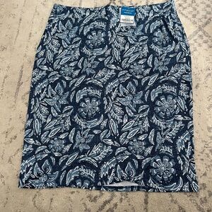 Rip Skirt knee length denim pattern, XL, New with tags